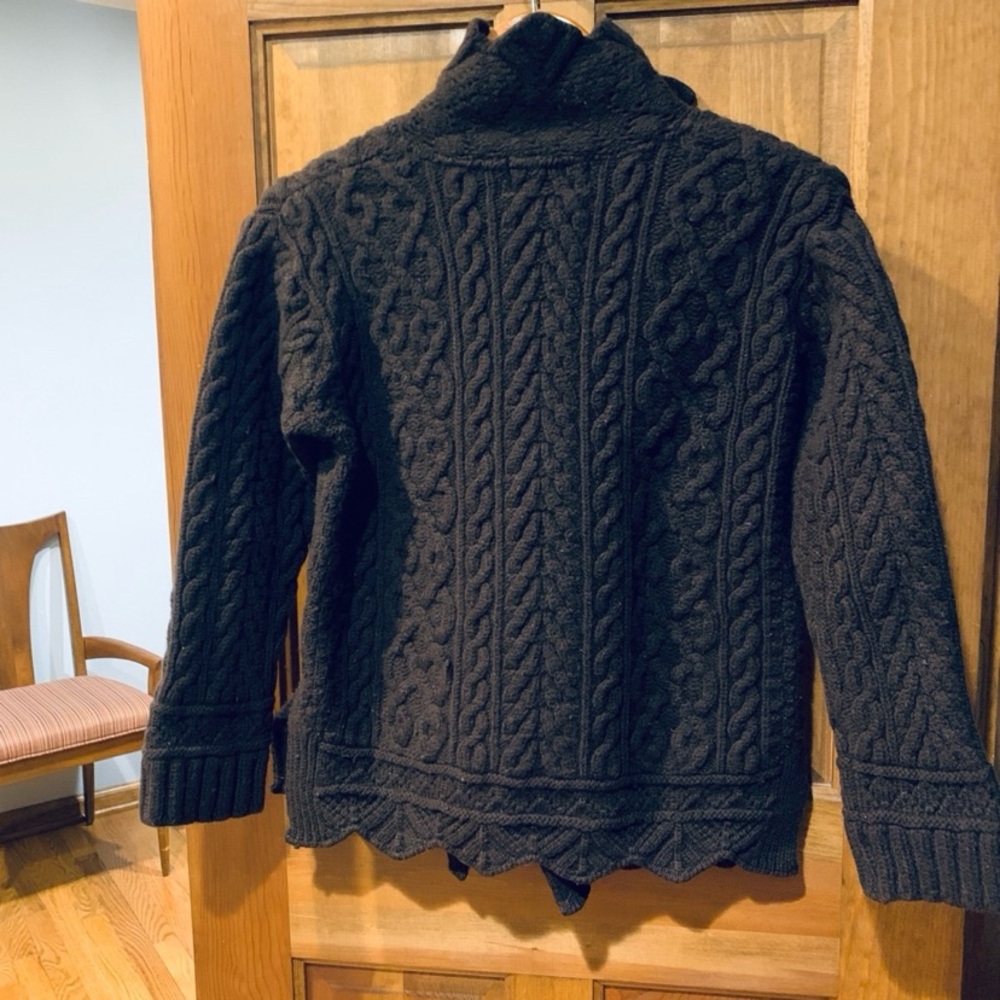 ARAN CRAFTS 100% Merino Wool Full Zip Sweater - Picture 7 of 7